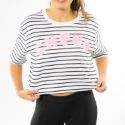 Ladies Short Striped Oversized TeeDetailbild1