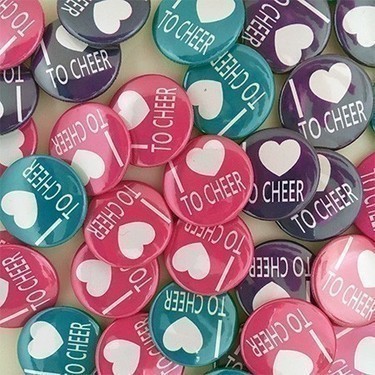 Button - I love to cheer - 25mm