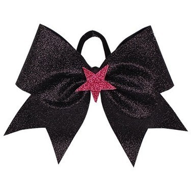 Hairbow - Glitter Star Black Pink
