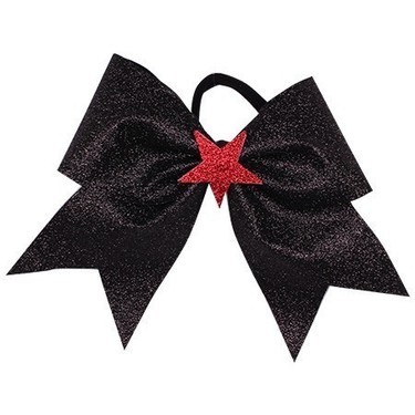 Hairbow - Glitter Star - Black RedDetailbild - 0