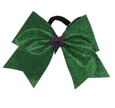 Hairbow - Glitter Star - Green Black