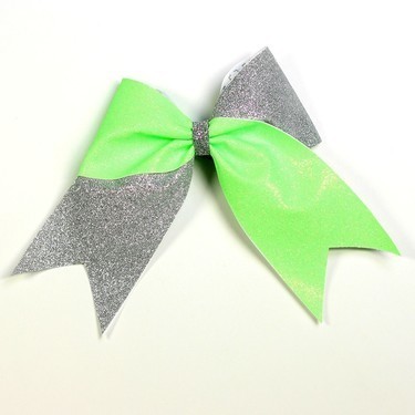 Hairbow - Glitter - Neongreen Silver