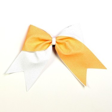 Hairbow - Glitter - White Orange
