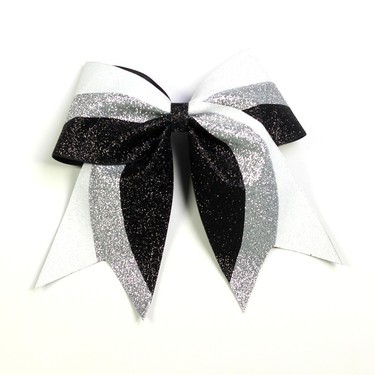 Hairbow - Glitter Tricolor - White Silver BlackDetailbild - 0