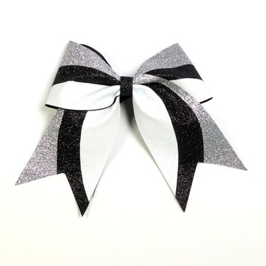 Hairbow - Glitter Tricolor - Silver Black White