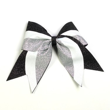 Hairbow - Glitter Tricolor - Black White Silver