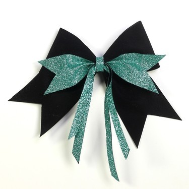 Hairbow - Double Bow Velvet Glitter - BlackTealDetailbild - 0