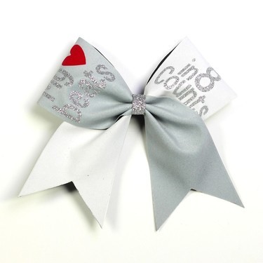 Hairbow - My Heart beats in 8 Counts - White Grey