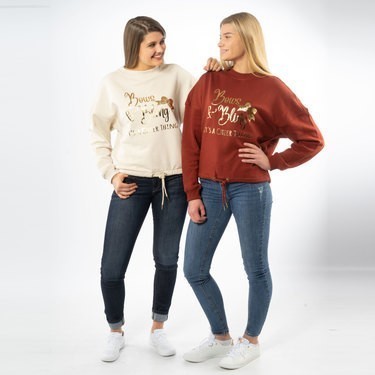 Ladies Oversized Crew Sweater - Bows&Bling