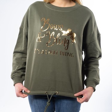 Ladies Oversized Crew - Bows&BlingDetailbild - 3