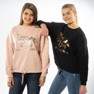 Ladies Oversized Crew - Bows&BlingDetailbild - 2