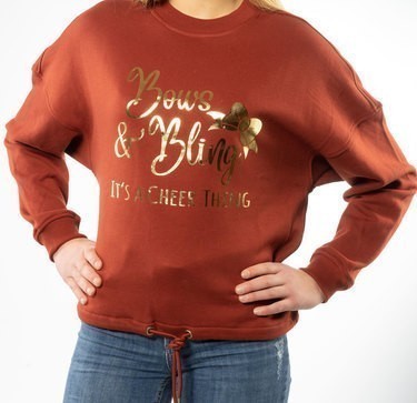 Ladies Oversized Crew - Bows&BlingDetailbild - 1