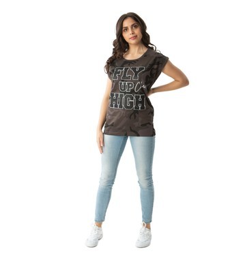 Camo Shoulder Tee - FlyUpHigh