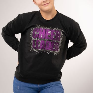 Ladies Raglan Sweat Cheerleader BlingBling Purple - CHEERCITY.shop