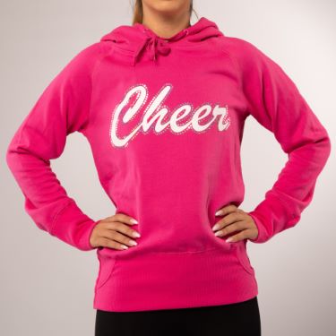 Ladies Hooded Sweatshirt Cheer BlingBling White