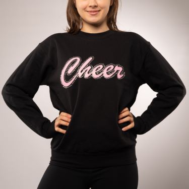 Ladies Cheerleaer Sweater BlingBling Softpink Strass