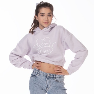 Cropped Oversized Sweat Hoody - Cheerleader