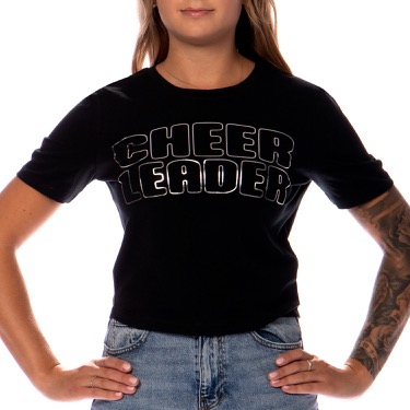 Ladies Cropped Tee - Cheerleader