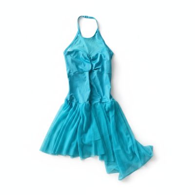Asymmetrical mesh halter lyrical dress - K262