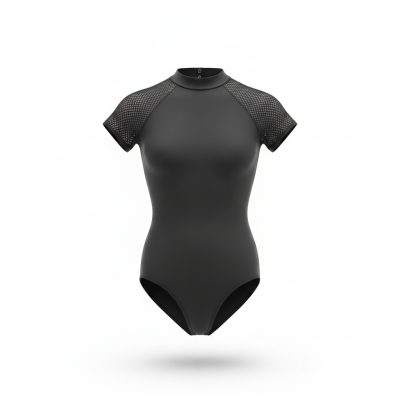 BODY WRAPPERS OPEN MESH SHORT SLEEVE LEOTARD - P1160