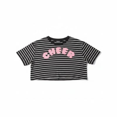Cheer Striped Cropped Shirt - L