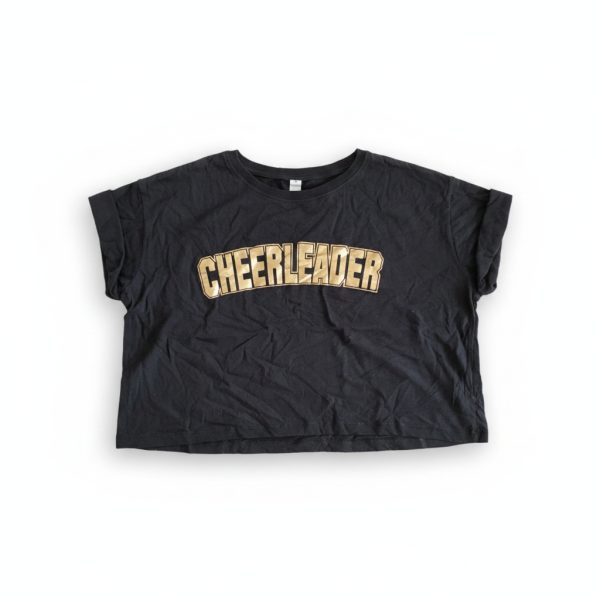 Cropped CheerLeader Shirt Black - L