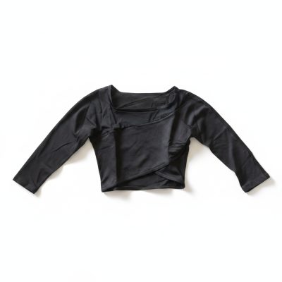 Sleeve Asymmetrical Dance Crop Top 3/4 BWP9026