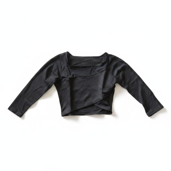 Sleeve Asymmetrical Dance Crop Top 3/4 BWP9026