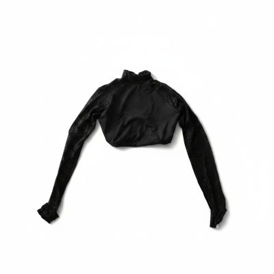 Twinkle Mesh Long Sleeve Crop Top - TW602